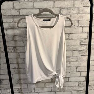 Chic White Tie-Front Tank Top